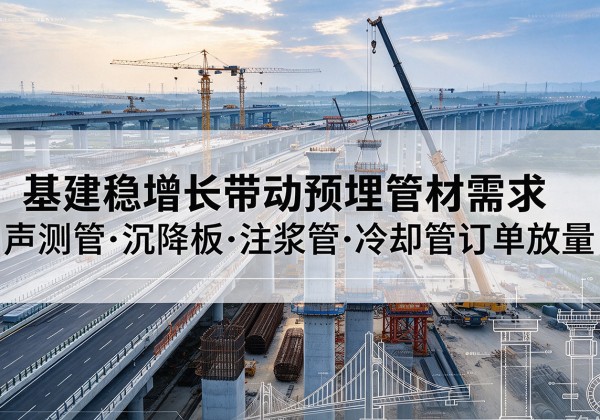 绥化基建稳增长带动预埋监测管材需求，声测管、沉降板、注浆管订单持续放量